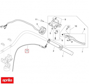 Original Accelerator Cable - Aprilia Mojito Custom (Piaggio engine) ('04-'10) 2T AC 50cc - Aprilia