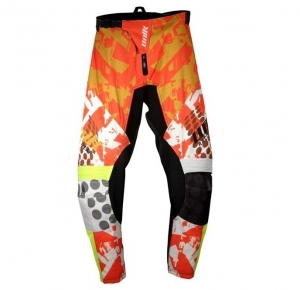 Pantalon de Moto Cross-Enduro Unik Racing Modèle MX01 Couleur: Orange/Vert Fluorescent - Orange/Vert Fluorescent, Taille 30 (M)