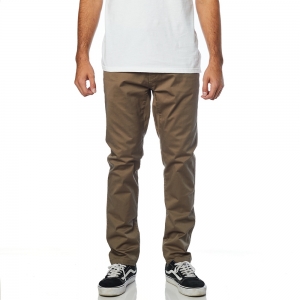 Pantalones casuales Chino elásticos [Marrón]: Talla - 33