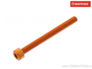Parafuso com cabeça redonda Pro Bolt M6 x 1.00 x 60 mm alumínio laranja - JM