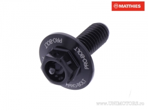 Parafuso com tampa hexagonal Pro Bolt M6 x 1.00 x 16 mm alumínio preto de corrida - JM