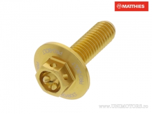 Parafuso com tampa hexagonal Pro Bolt M6 x 1.00 x 20 mm em alumínio dourado para corridas - JM