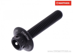 Parafuso com tampa hexagonal Pro Bolt M6 x 1.00 x 30 mm alumínio preto de corrida - JM