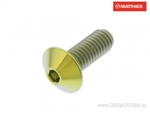 Parafuso com tampa Pro Bolt M6 x 1.00 x 16 mm titânio dourado - JM