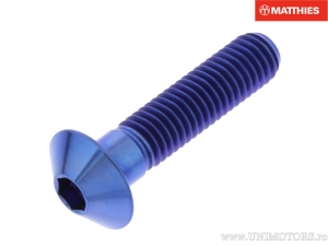 Parafuso de cabeça cônica Pro Bolt M8 x 1.25 x 35 mm titânio azul - JM