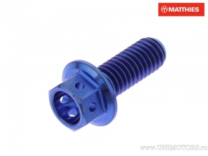 Parafuso de cabeça hexagonal Pro Bolt M6 x 1.00 x 16 mm titânio azul - JM