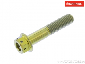 Parafuso de cabeça sextavada Pro Bolt M8 x 1,25 x 40 mm titânio corrida dourada - JM