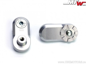 Passagierfußrastenverlängerungssatz Vario silberfarben mit 30mm - MFW