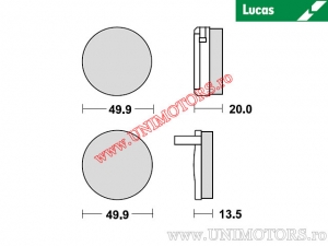 Pastilhas de freio dianteiras - MCB32 orgânicas - Lucas TRW