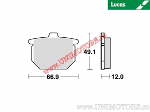 Pastilhas de freio dianteiras - MCB62 orgânicas - Lucas TRW