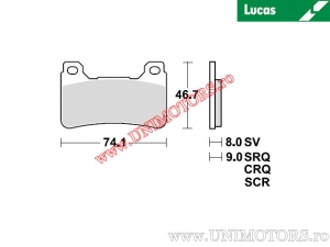 Pastilhas de freio dianteiras - MCB755SRQ sinterizadas SRQ - Lucas TRW