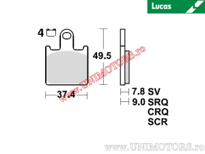 Pastilhas de freio dianteiras - MCB789SRT sinterizadas SRT - Lucas TRW