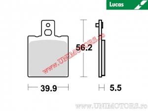 Pastilhas de freio traseiras - MCB553 orgânicas - Lucas TRW