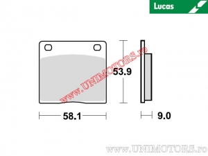 Pastilhas de freio traseiras - MCB73 orgânicas - Lucas TRW