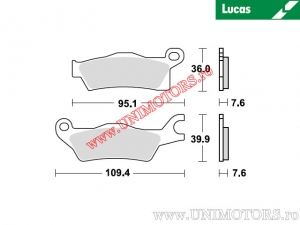 Pastilhas de freio traseiras - MCB862SI sinterizadas SI - Lucas TRW