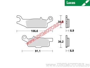 Pastilhas de freio traseiras (pinça direita) MCB804SI sinterizadas SI - Lucas TRW