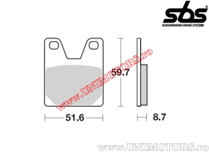 Pastilhas de freio traseiras - SBS 733LS (metálicas / sinterizadas) - (SBS)