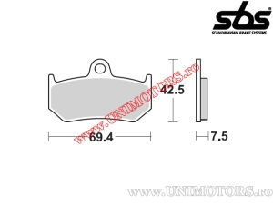 Pastilhas de freio traseiras - SBS 763LS (metálicas / sinterizadas) - (SBS)