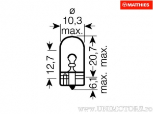Phare sans douille W3W W2.1X9.5D JMP Naos 12V 3W ensemble de 2 pièces - JM