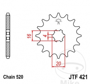 Piñón delantero JTF421.11 (paso 520) - JM