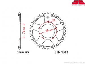 Piñón trasero Honda CBR 400 RR ('88-'89) - JTR 1313 - JT
