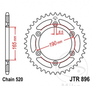 Pignone posteriore JTR896.45 (passo 520) - JM