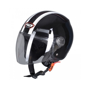 PILOT - Open-face FAZER Helmet, black/white [S]