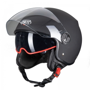 PILOT - Open-face FAZER Helmet (sun visor), matte black [monochrome] [XS]