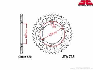 Pinion spate aluminiu Ducati Strada / Super Light / Monster / Multistrada / Monster Dark / Sport / Supersport - JTA 735 - JT