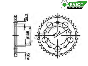 Pinion spate Gilera GP 800 - SJ 50-29040 - (Esjot)
