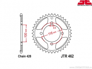 Pinion spate Kawasaki KX 80 / KX 85 - JTR 462 - JT