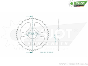 Pinion spate negru 52 dinti (pas 428) - Keeway Speed 125 ('06-'12) - Esjot