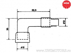 Pipa bujie LD05EH - KTM SX 50 LC ('08-'21) / SX 50 LC Mini ('17-'18) / SX 65 ('98-'00) / SX 65 ('09-'21) - NGK