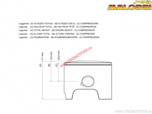 Piston 4T (diameter 67mm / bolt 15mm / BB clearance) - Malossi