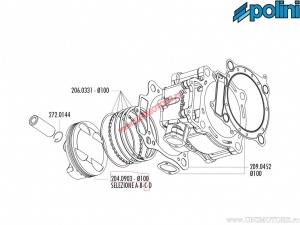 Piston (diameter 100mm / clearance C) - Honda CRF 450 - Polini