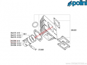 Piston (diametru 45mm) - Yamaha Chappy 50 / DT 50 - Polini