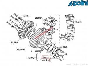 Piston Evolution 2T (diamètre 60mm / jeu D) - Vespa Primavera 125 2T / Primavera ET3 125 2T - Polini