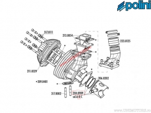 Piston Evolution 2T (diameter 60mm / maat B) - Vespa Primavera 125 2T / Primavera ET3 125 2T - Polini