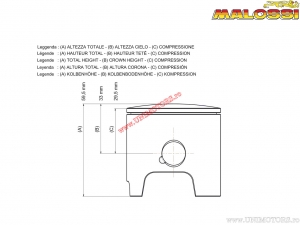 Pistone (diametro 57,9mm / bullone 14mm) - Malossi