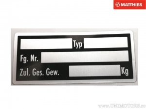 Placa autoadesiva dimensões: 70x30mm - JM
