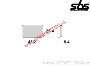 Placute frana de siguranta (parcare) - SBS 827ATS (metalice / sinterizate) - (SBS)
