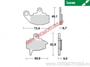 Placute frana fata - MCB573 organice - Lucas TRW