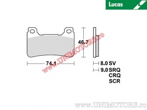 Placute frana fata - MCB755SRT sinterizate SRT - Lucas TRW