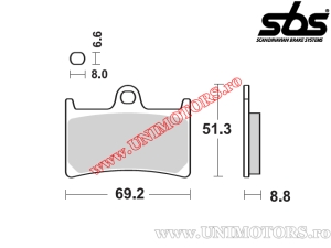 Placute frana fata - SBS 634RS (metalice / sinterizate) - (SBS)
