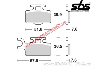 Placute frana fata - SBS 752CS (carbon-argint) - (SBS)
