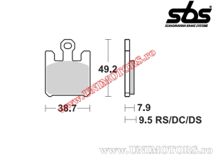Placute frana fata - SBS 788RS (metalice / sinterizate) - (SBS)