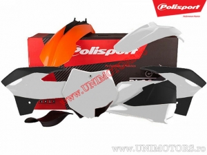 Plastic set (white - orange) - KTM SX 85 ('13-'17) - Polisport
