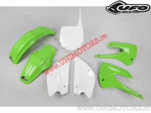 Plastik-Kit (weiß/grün) - Kawasaki KX 85 ('01-'09) / KX 85 ('11-'12) - UFO