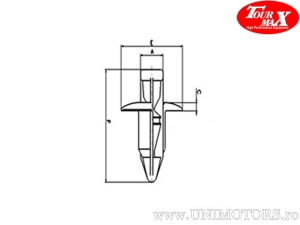Plastique nit pour diamètre de trou 7,0mm - ensemble de 10 pièces - Honda GL 1800 Goldwing ABS - TourMax