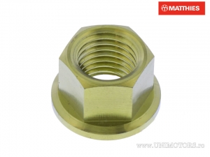 Pro Bolt M12 x 1.25 mm Gold Titanium Flanged Nut